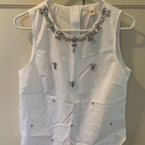 J Crew Woman’s Size 8 White Sleeveless Blouse. New with tags.